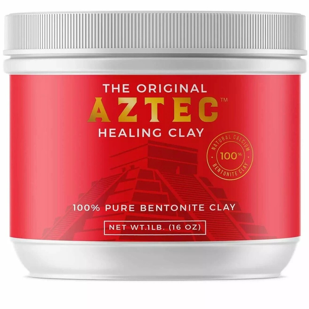 Original Aztec Healing Clay - Pure Bentonite Powder - Natural Face Mask - 16 oz